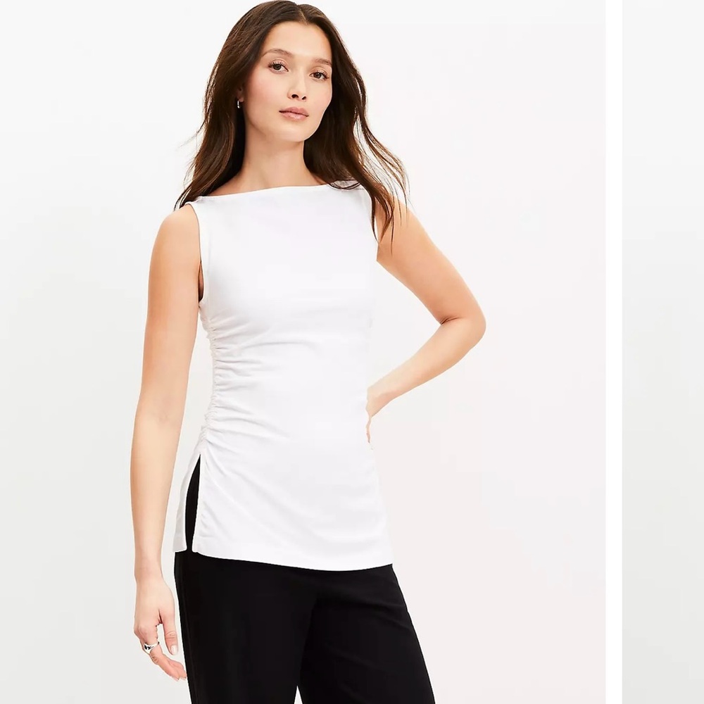 LOFT White Sleeveless Tank Top